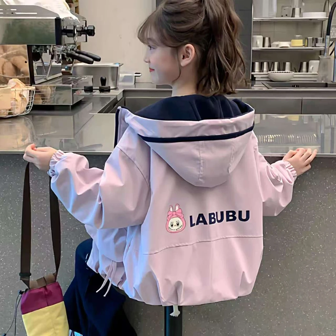 女童外套秋冬装2025新款洋气儿童装冬季加厚中大童双面穿上衣