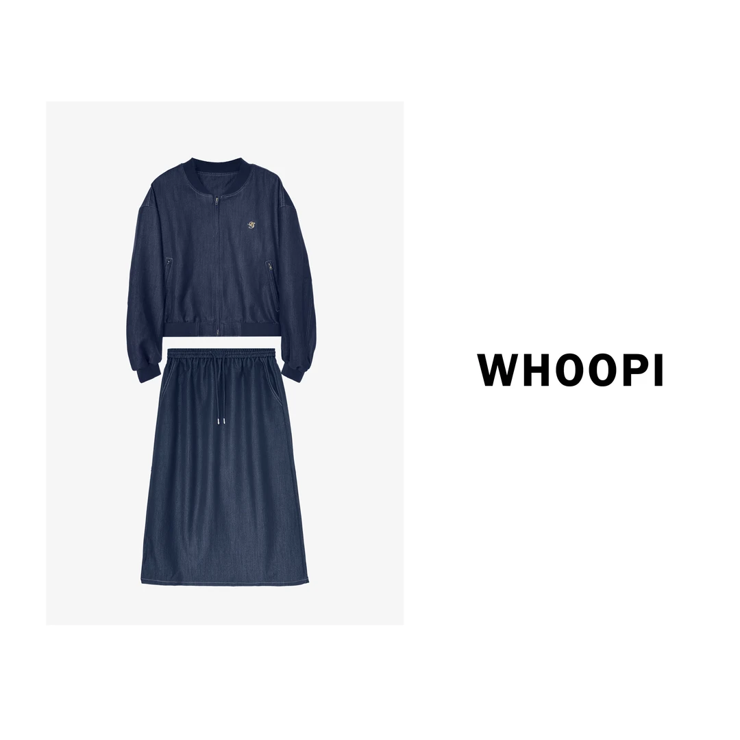 【Whoopi】【圣特罗佩】 复古原色牛仔外套女宽松半裙牛仔套装