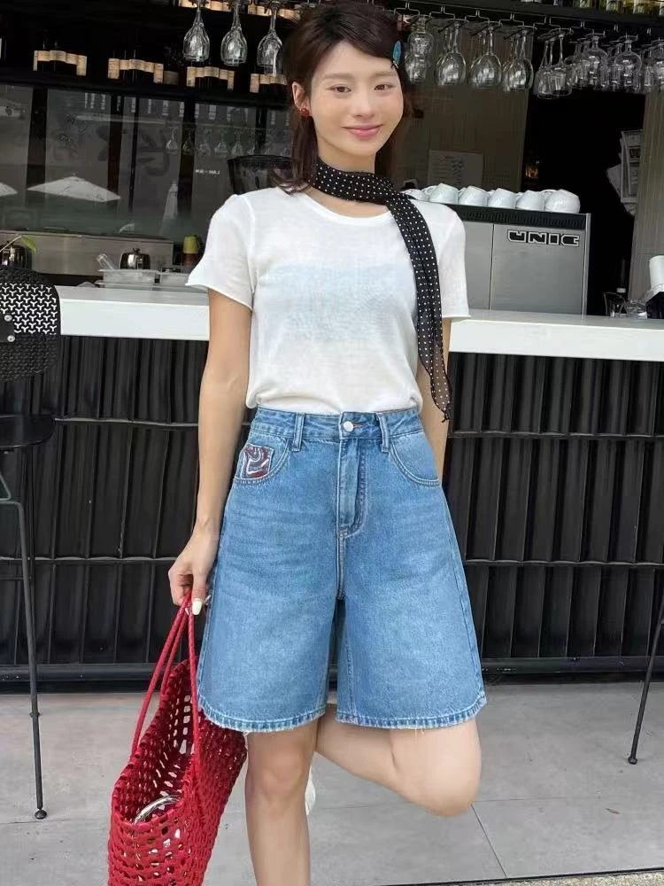 【B35】五分裤夏季显瘦休闲舒适中裤牛仔裤百搭