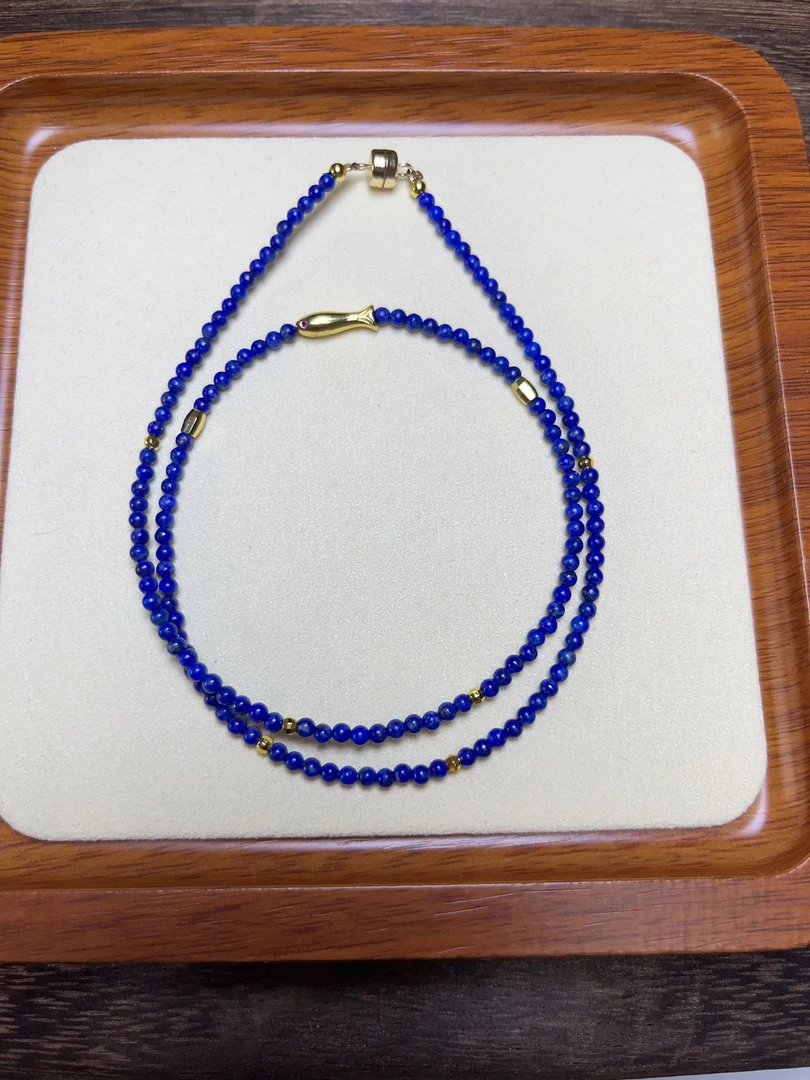 ww57 雾蓝海湾 青金石锁骨链 气质款