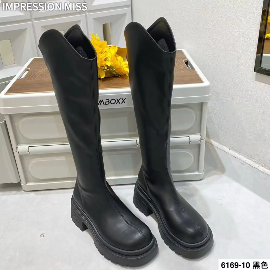 小施家英伦高筒靴舒适百搭长靴6169（跟高6公分）