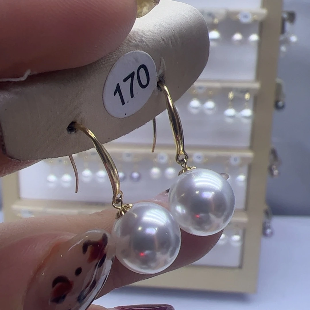 淡水珍珠耳饰18K金镶嵌