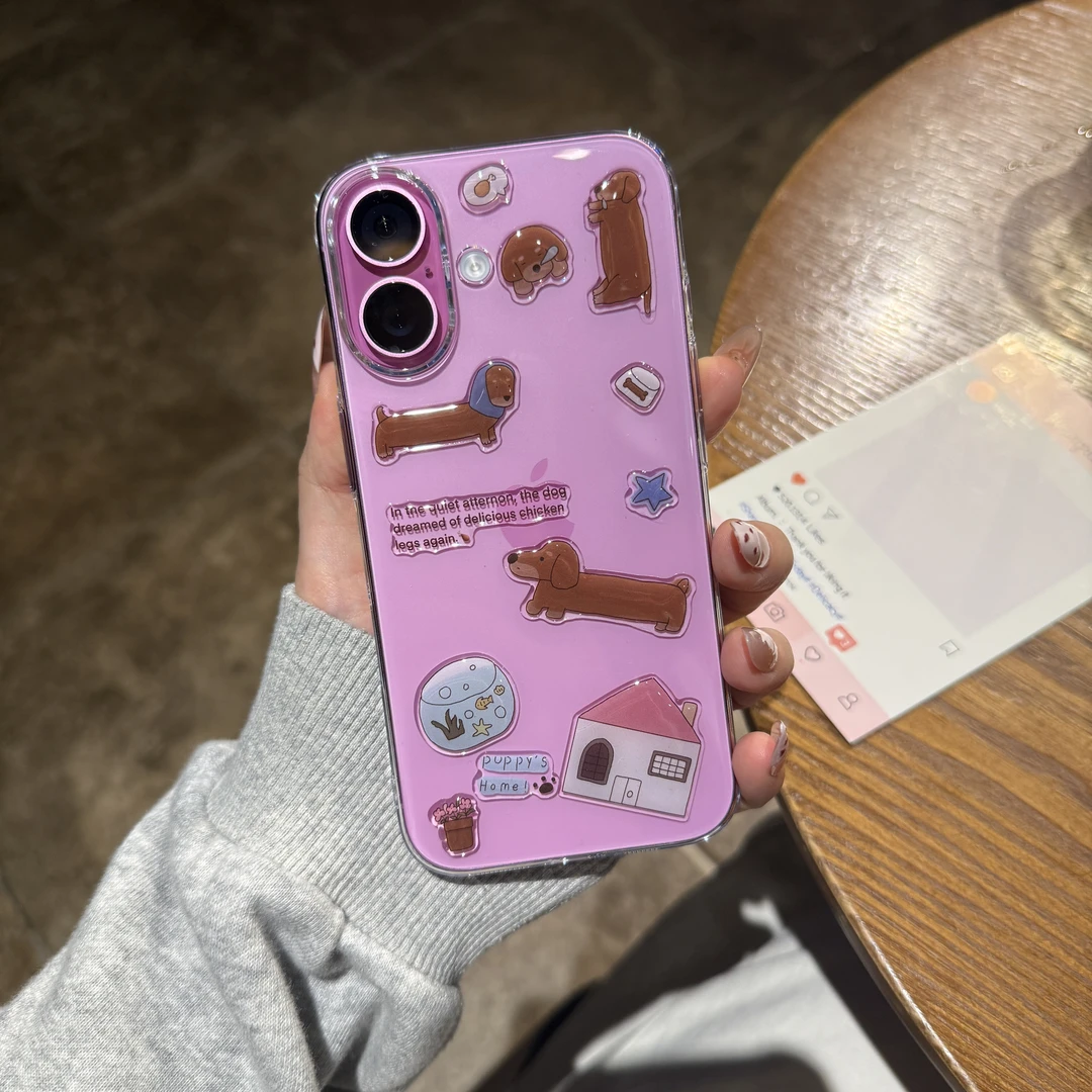 创意diy贴纸适用于苹果16promax手机壳不发黄iPhone15防摔超薄硬