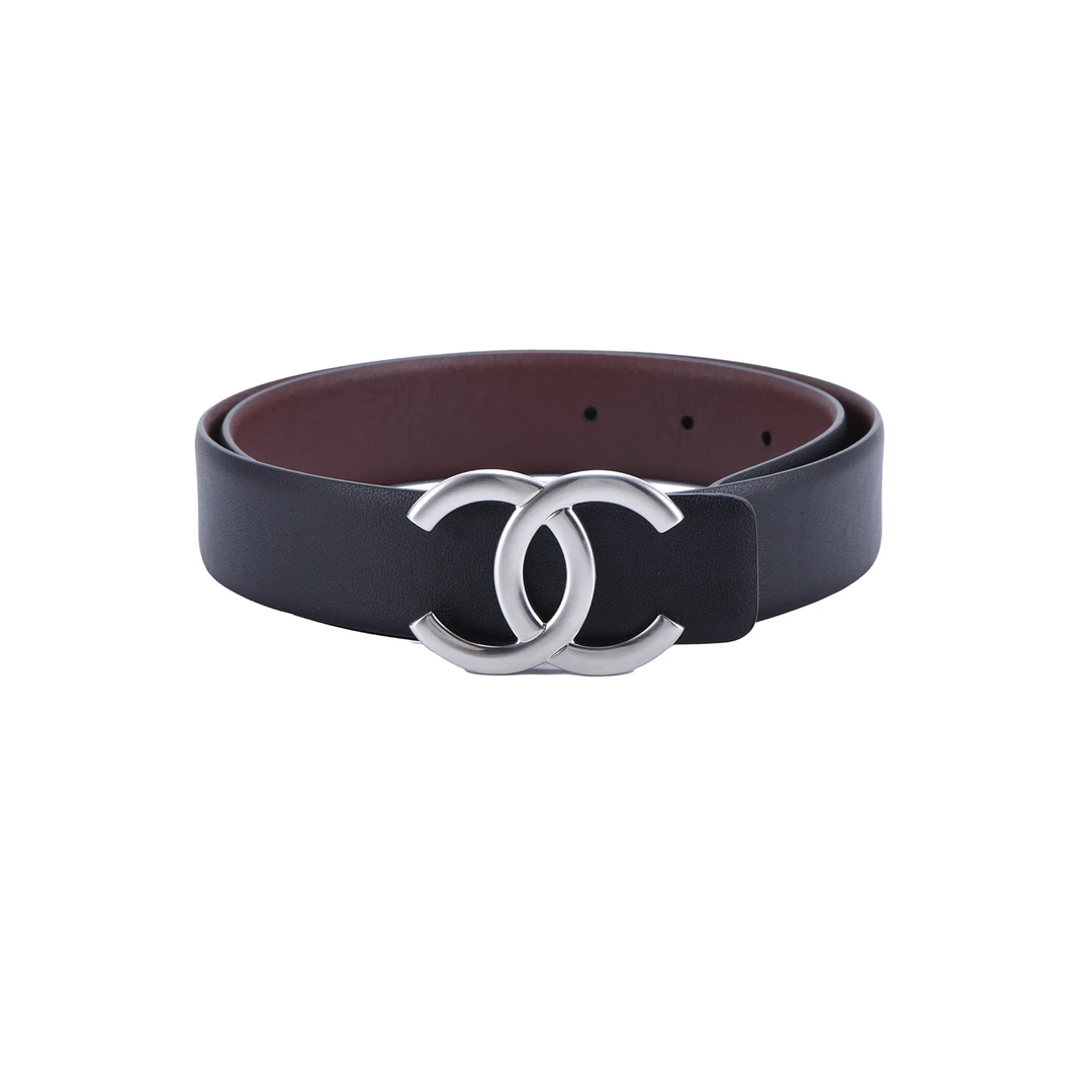 未使用 Chanel/香奈儿 【念念】银色双C扣 双面腰带 3cm