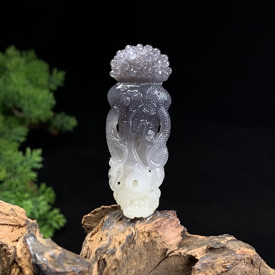 天然和田玉人生如意人参吊坠尺寸55*21*13重量19克