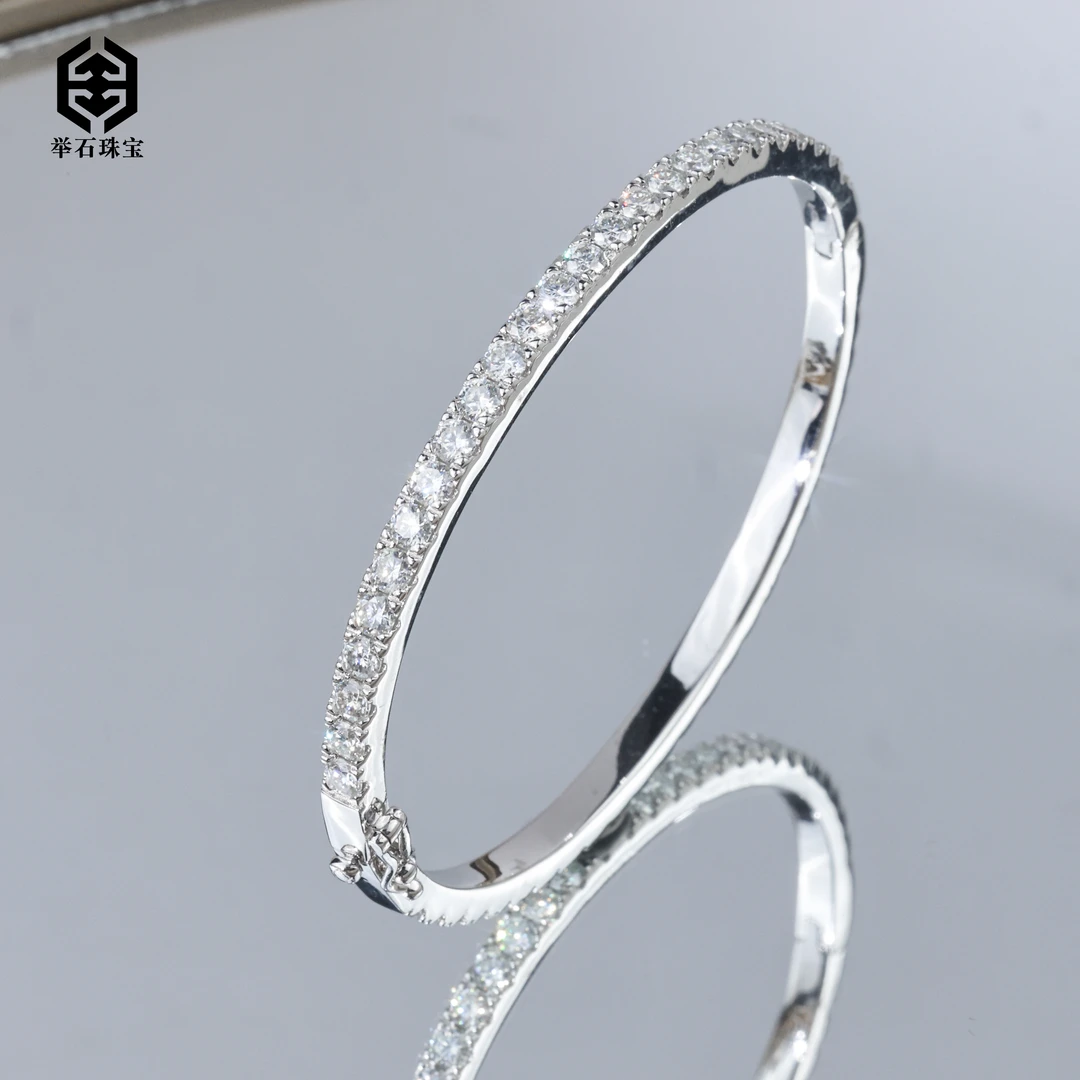 925银莫桑石银制品 【举石】X0609-9819-929莫桑钻手镯（一件/自选）F