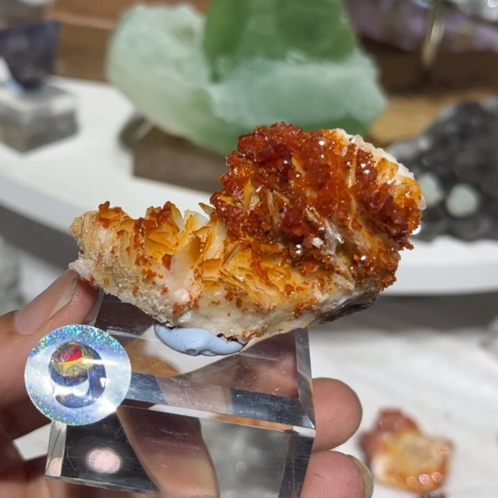 鱼***石材钒铅矿标本摆件