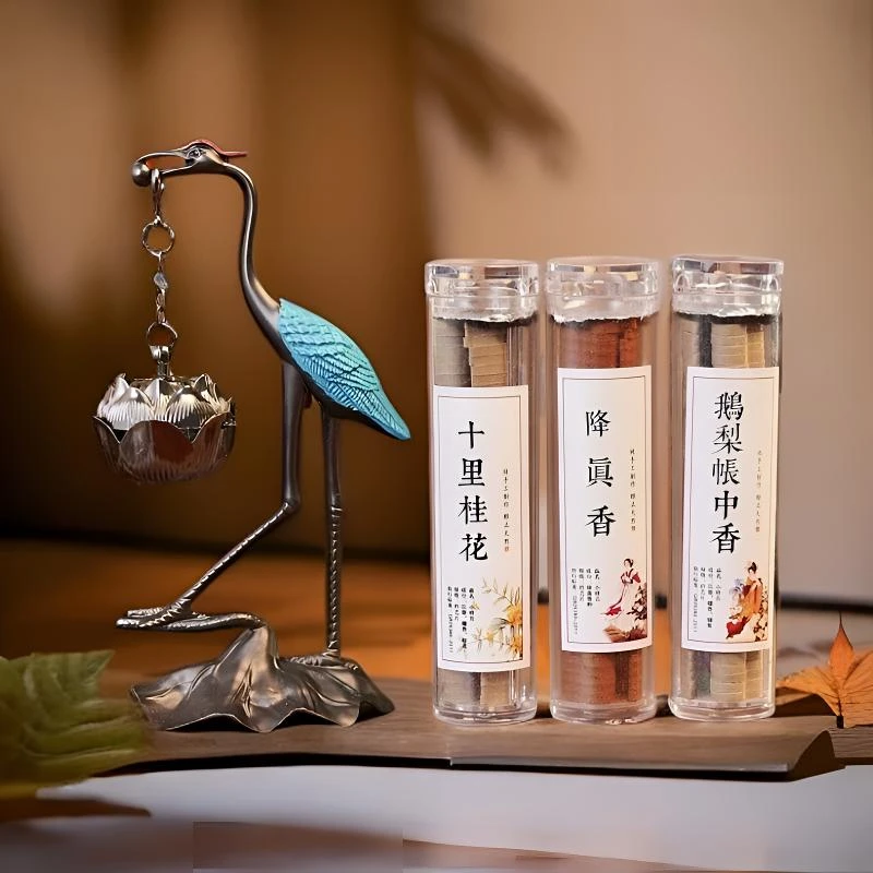 批发仙鹤吊炉家居室内无粘粉盘香炉摆件禅意新奇