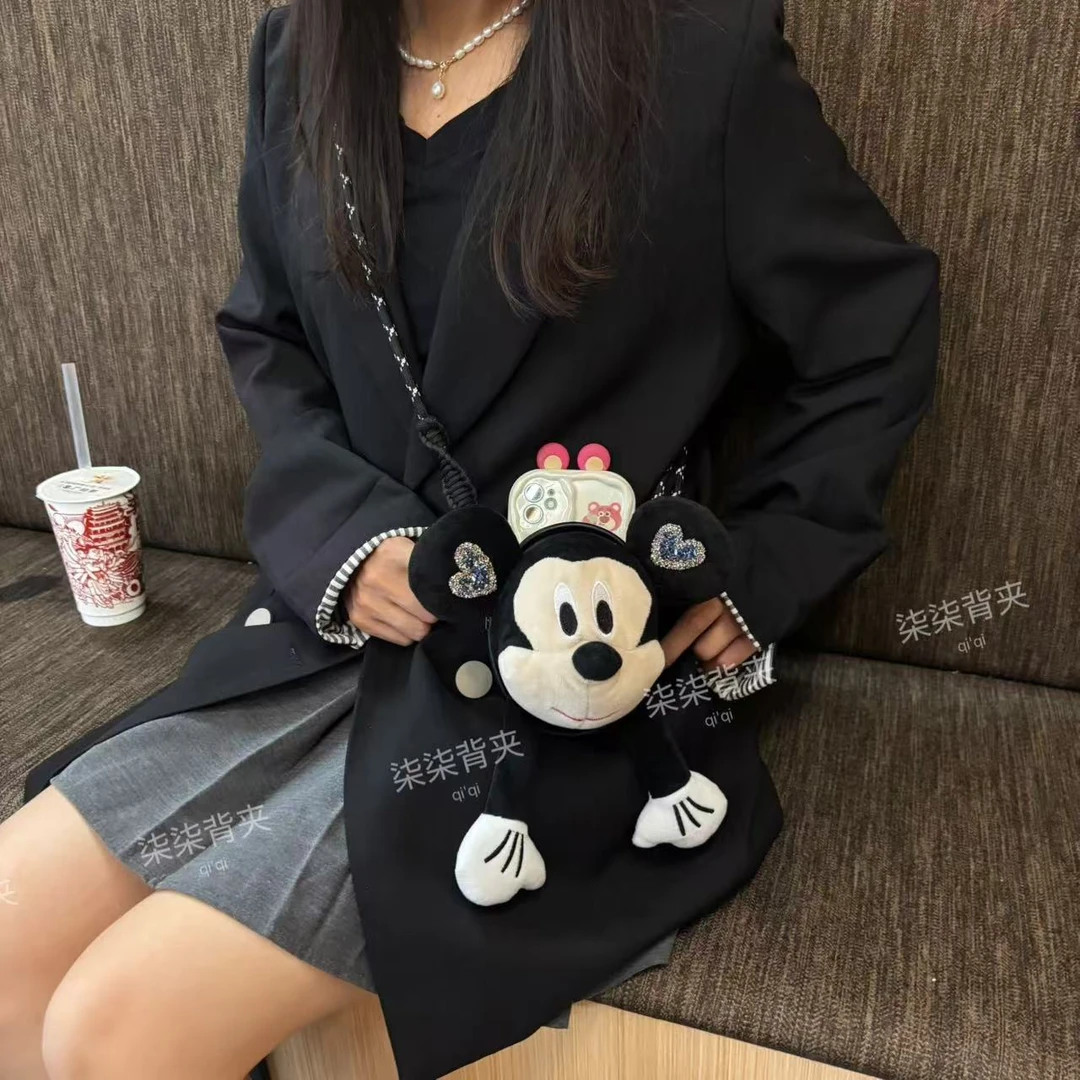 【手机背夹-不含壳】钻钻米奇手机背夹卡通斜挎手机链不挑手机型号