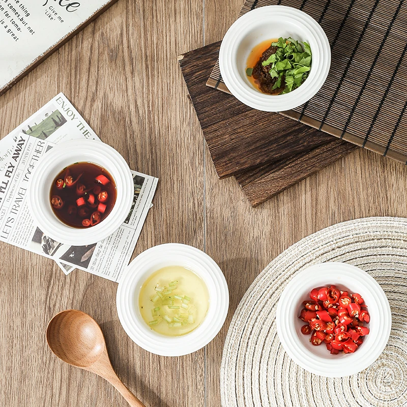 洛诺兔北欧风高温釉下彩草帽盘草帽碟蘸料碟烧烤调味碟创意陶瓷碟