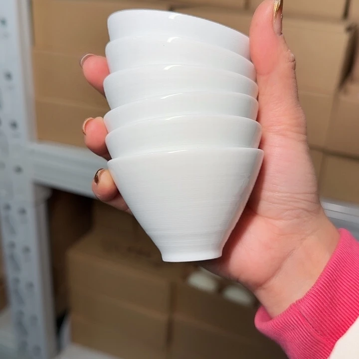 开播福利羊脂玉斗笠杯六个一组50cc