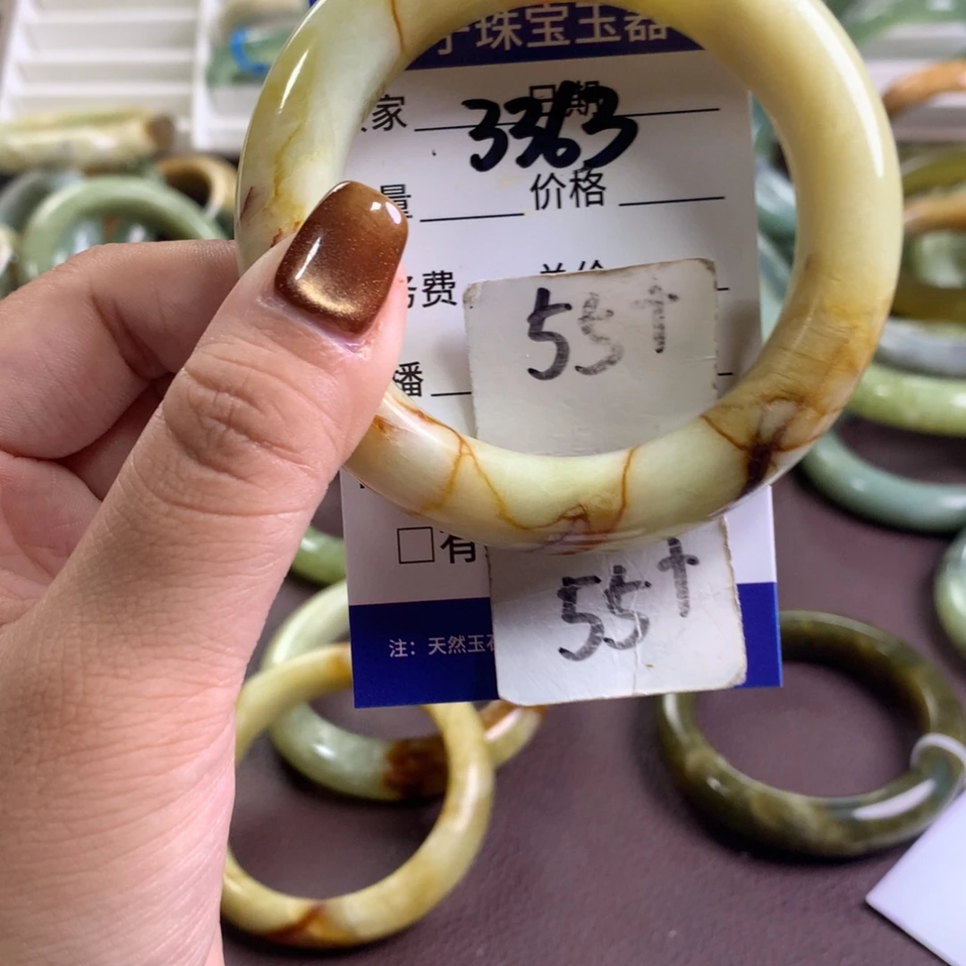未镶嵌蛇纹石玉手镯3363