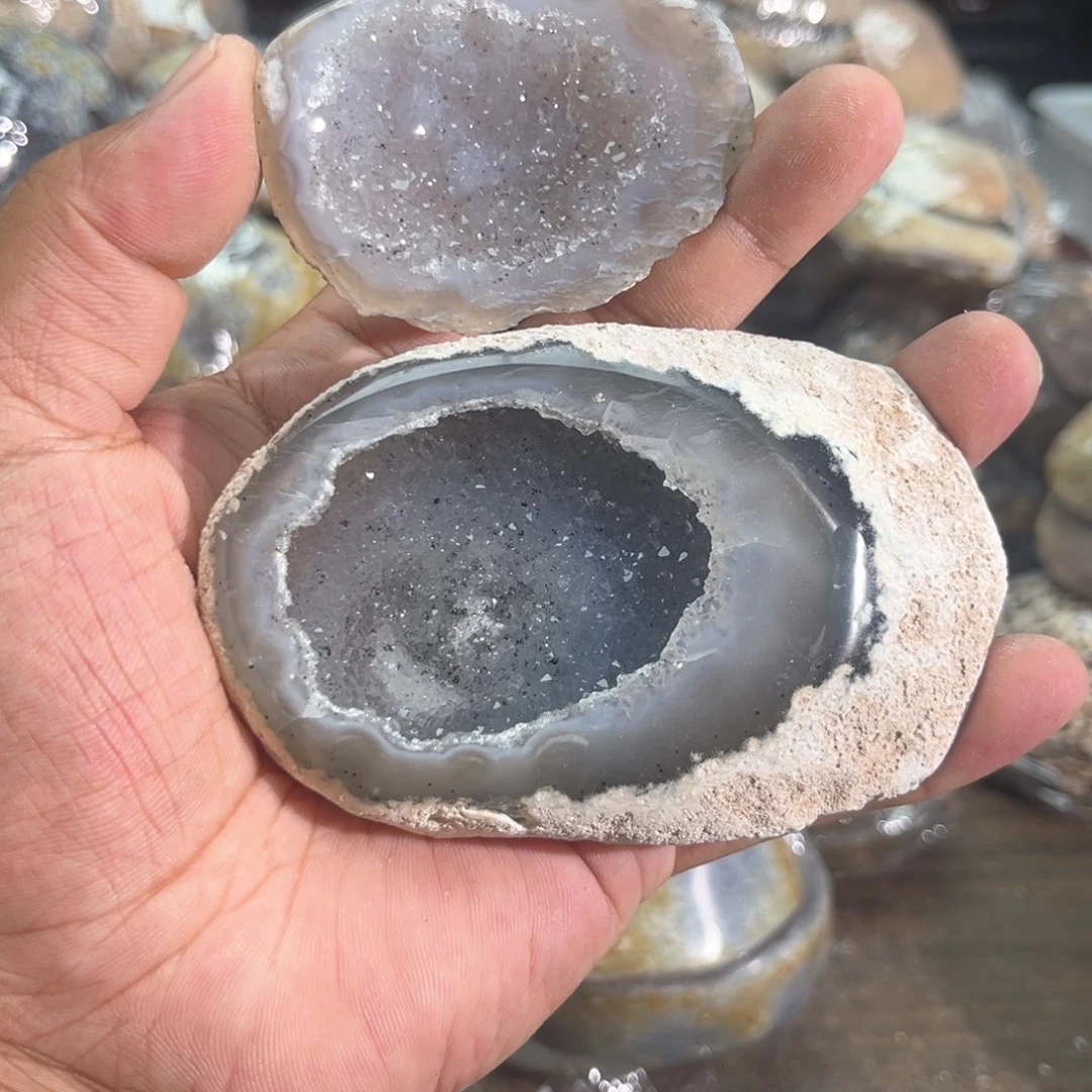 紫晶摆件未镶嵌聚宝盆