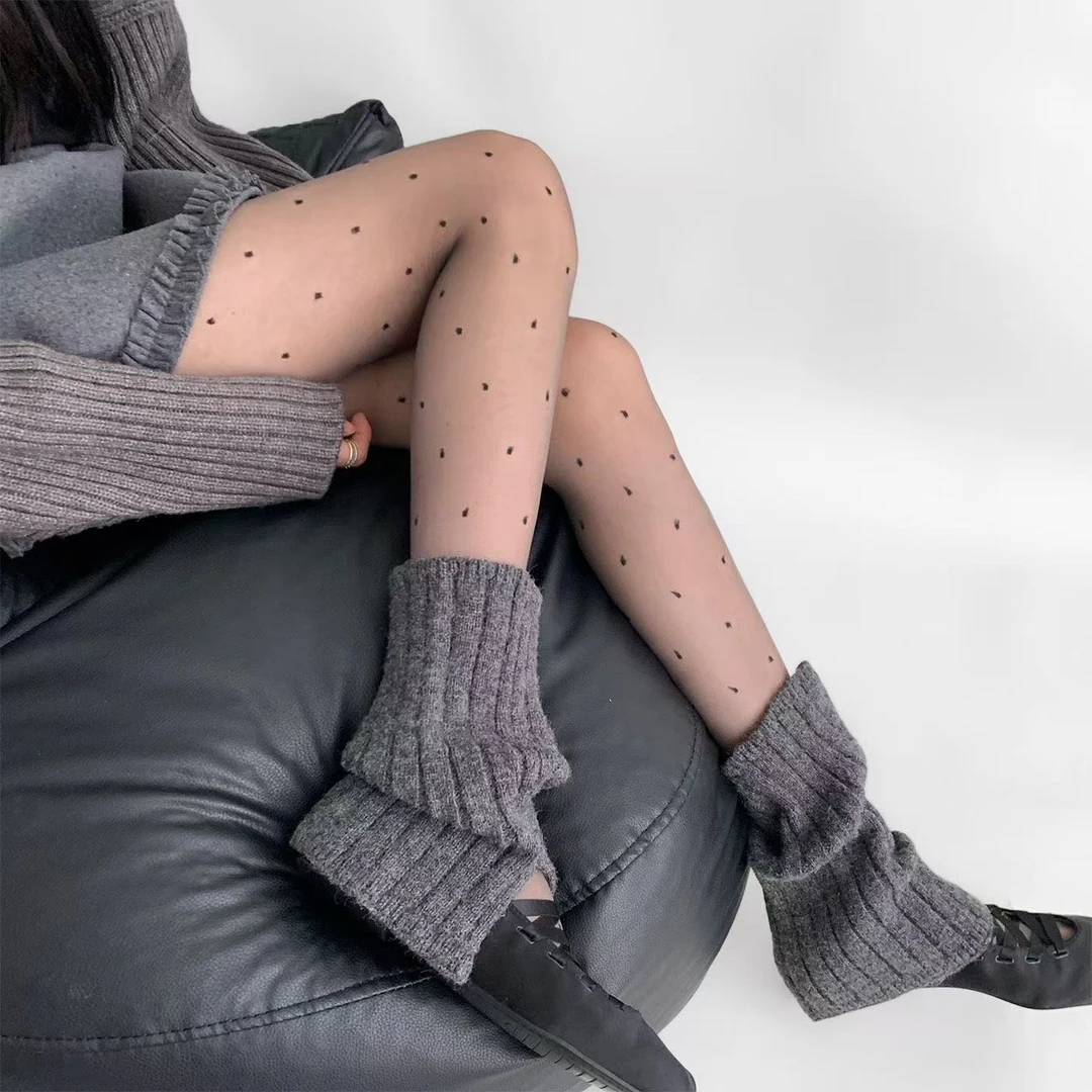 灰色喇叭袜套女jk小腿袜修饰腿型堆堆袜腿套秋冬保暖