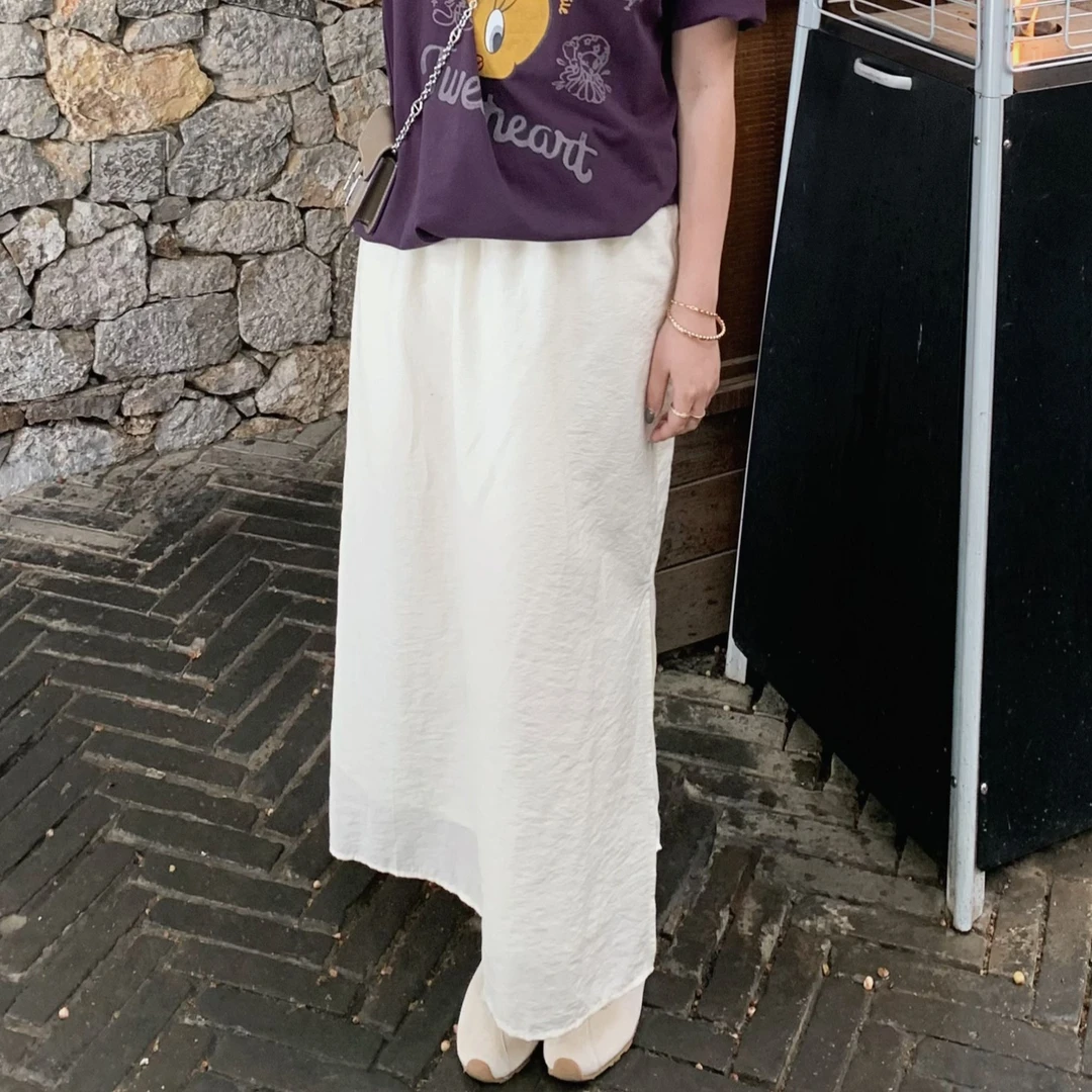 漫姐的店现货【慕斯裙】夏季新款简约气质半身裙高腰显瘦直筒裙