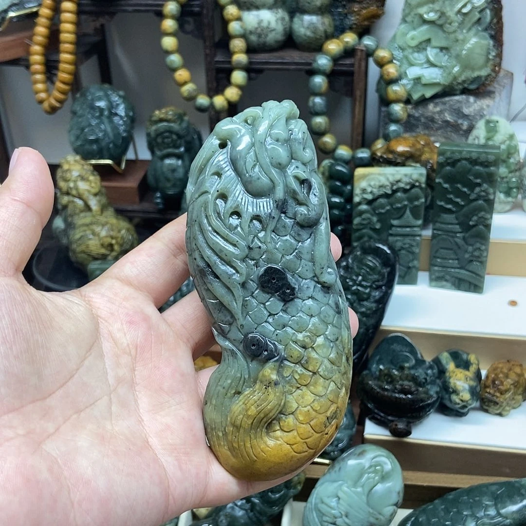 岫岩河磨玉（透闪石质玉）未镶嵌把件L****X