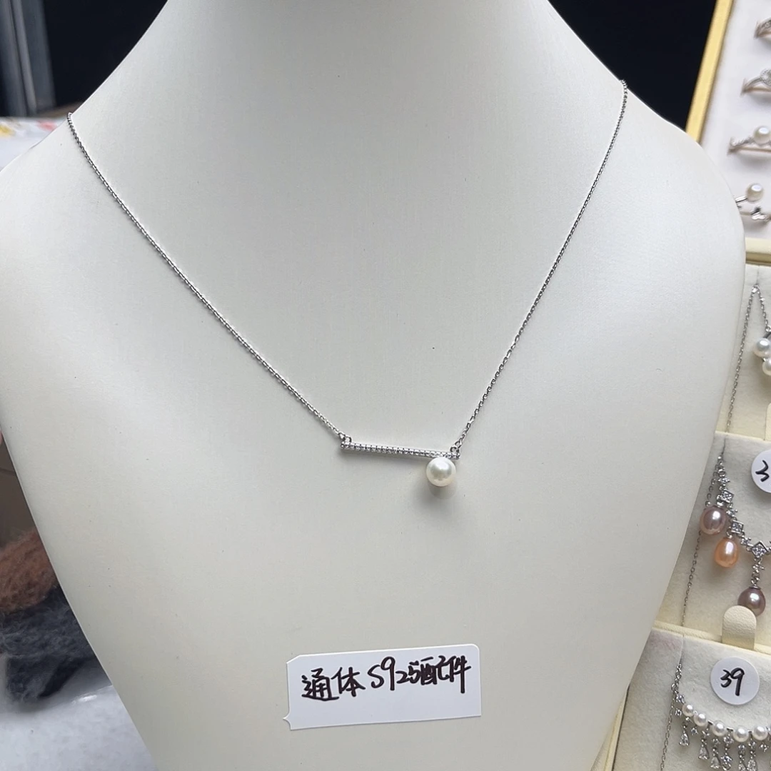 淡水珍珠套链银S925镶嵌