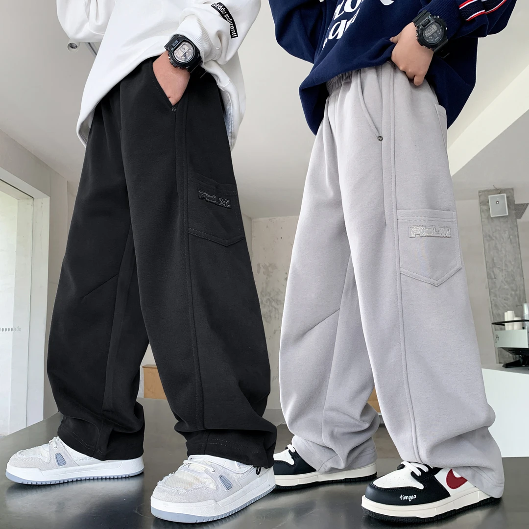 男童春秋卫裤儿童直筒裤子2025新款中大童秋装宽松男孩秋季运动裤