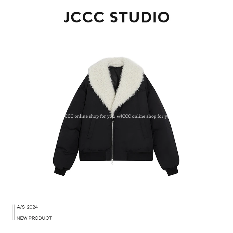 JCCC影子【温暖对白】新国标90白鸭绒双重可拆卸毛领羽绒服JE4IPW13