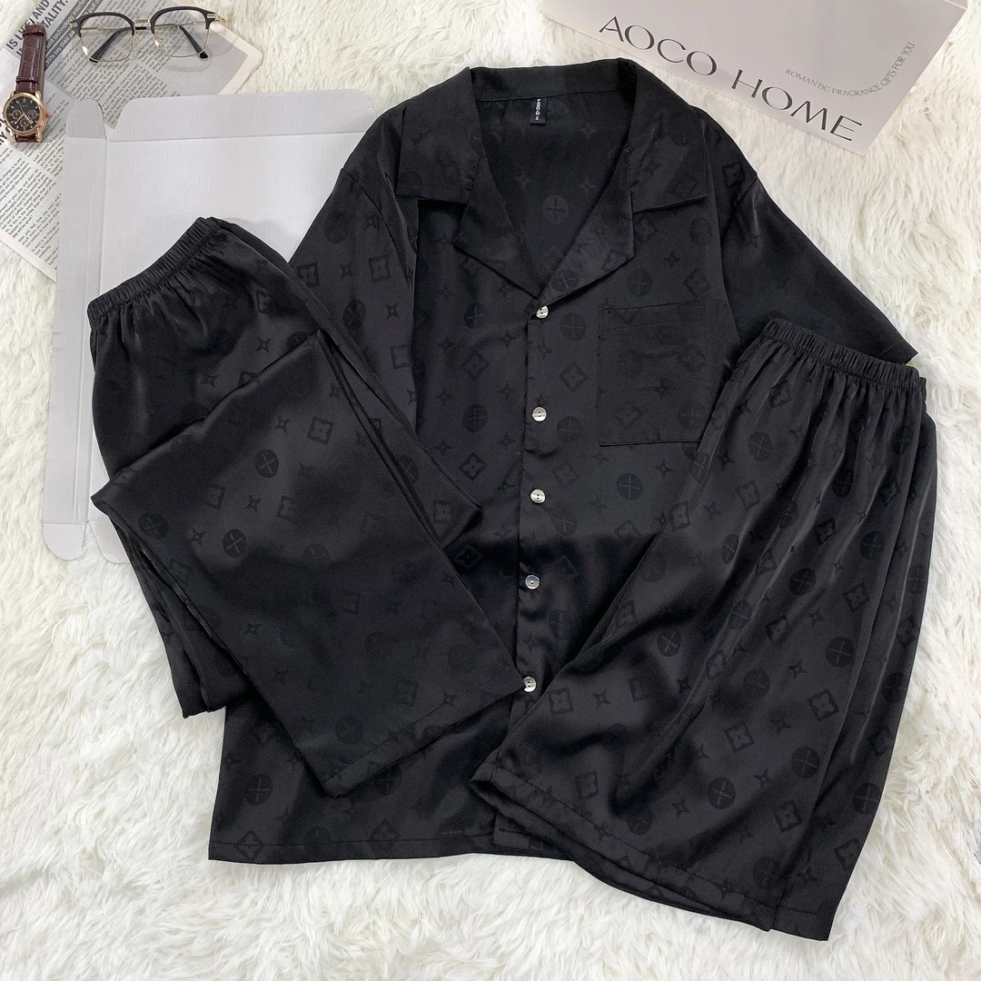 【对准编码下单】睡衣男士夏季凉感冰丝三件套薄款短袖短裤家居服