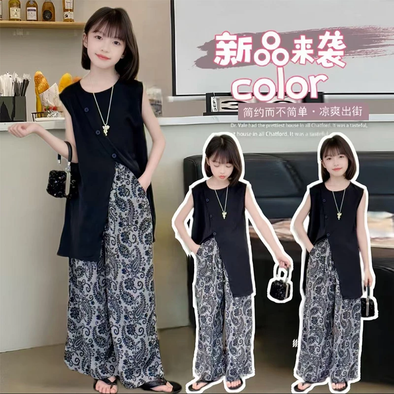 女童夏装套装儿童2025新款6-15岁中大童装女孩休闲宽松夏季两件套