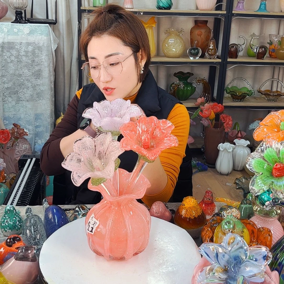 3夜光短花1夜光瓶不完美福利家悦琉璃品