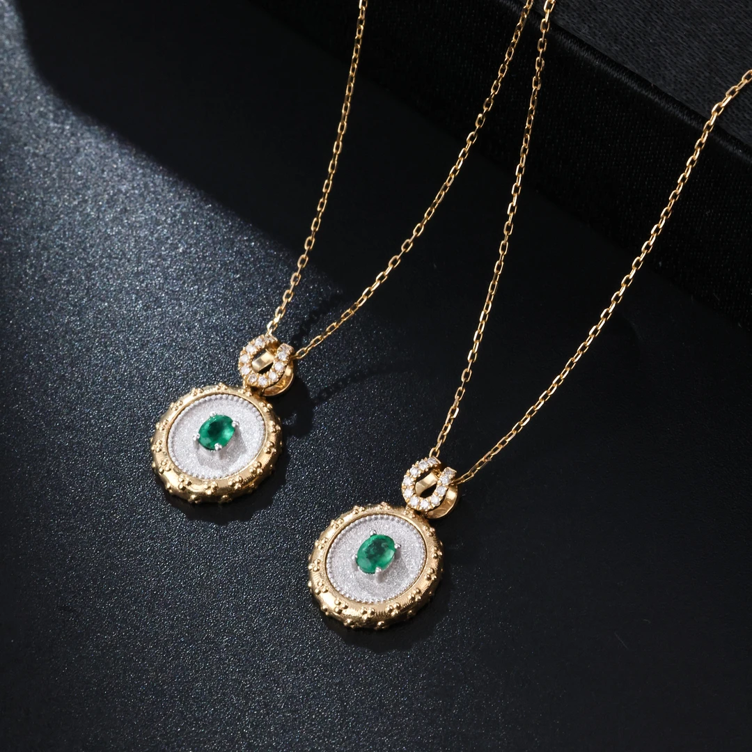 【举石臻选】TA0113-1881-29祖母绿项链18k（一件/多样性/长约45cm）H