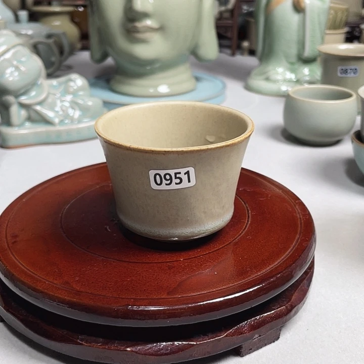 原矿釉柴烧汝瓷马蹄杯