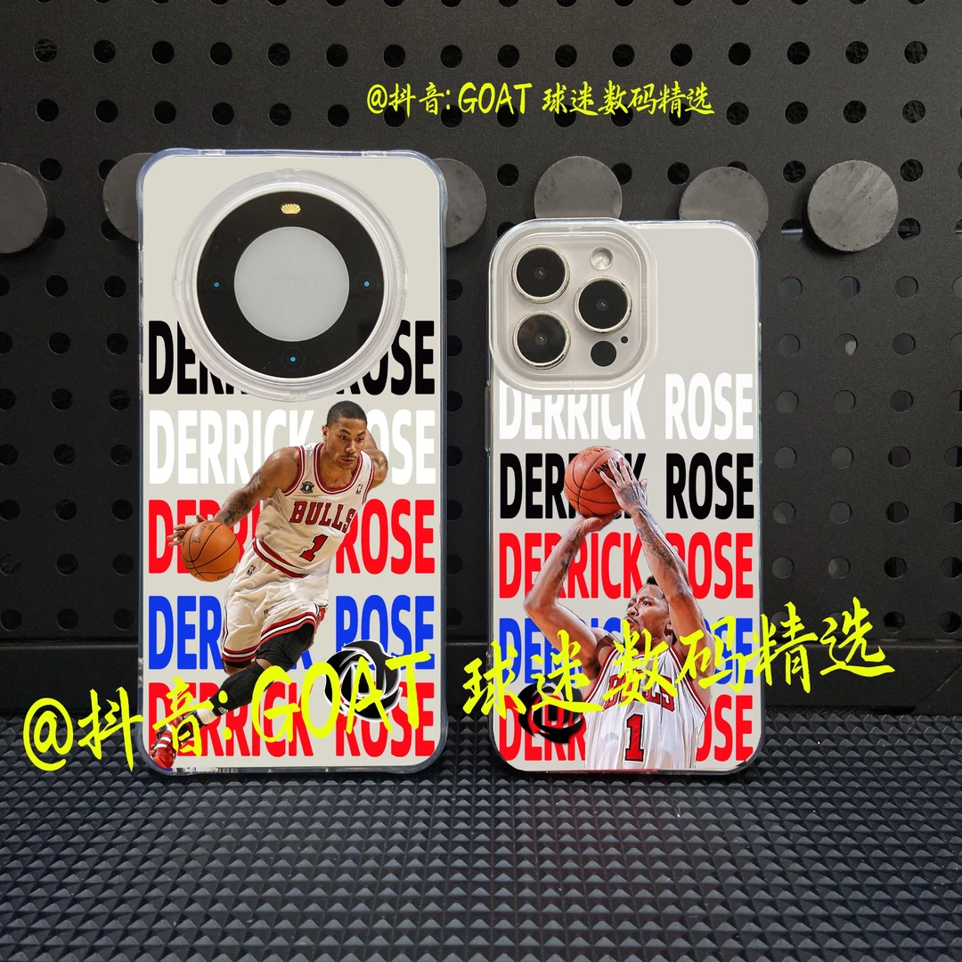 【罗斯】NBA球星白色IMD防摔手机壳【适用于苹果16华为OPPO小米VIVO】