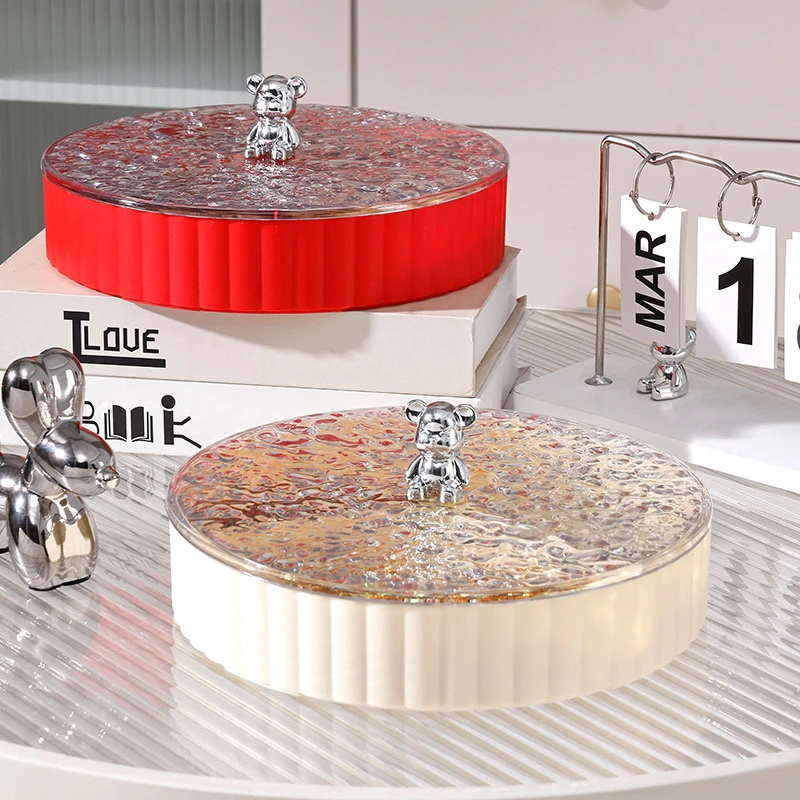 【陈三废专属】新年糖果盒高颜值轻奢干果盘家用客厅茶几零食盘带盖