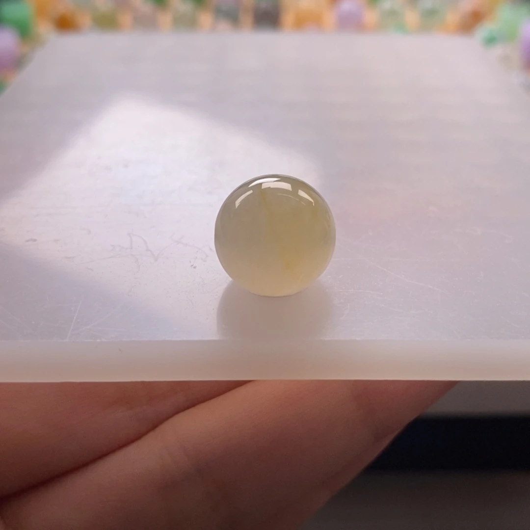 翡翠未镶嵌颈饰起冰黄翡圆珠卡13