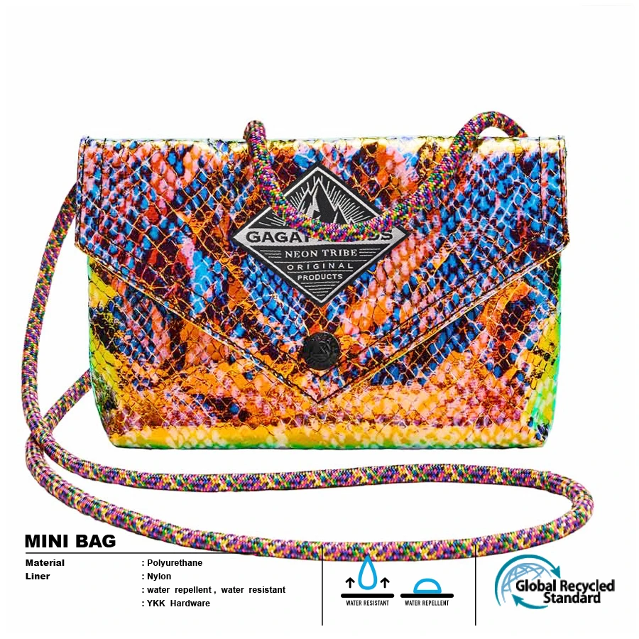 泰国潮牌 MINI BAG单肩斜挎包女幻彩蛇纹时髦百搭ins蹦迪包