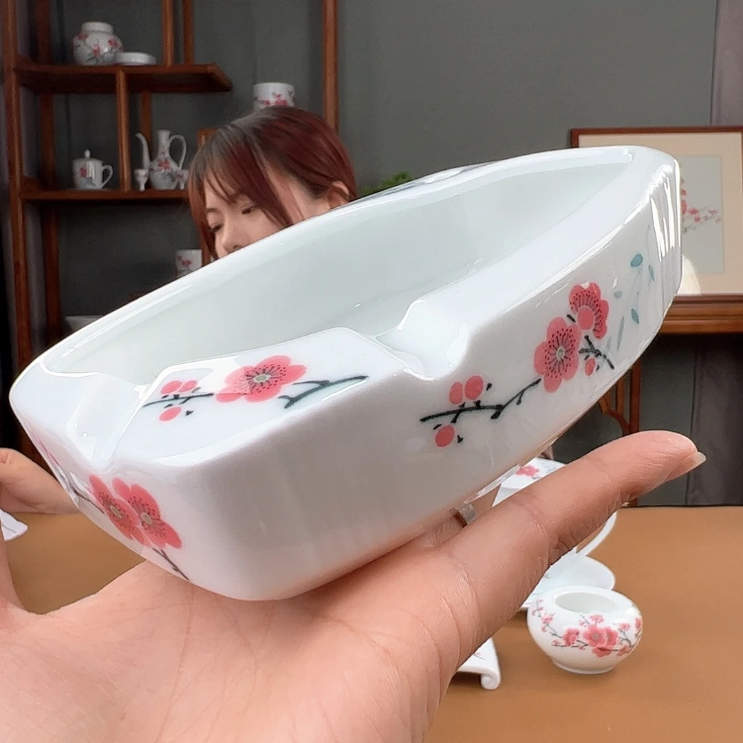 纪念版 翠竹红梅方烟缸