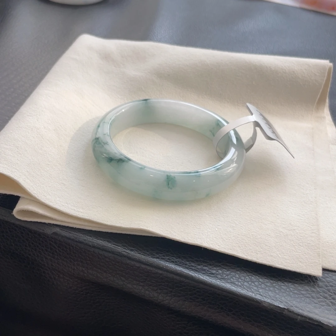 翡翠未镶嵌手镯纹53正圈