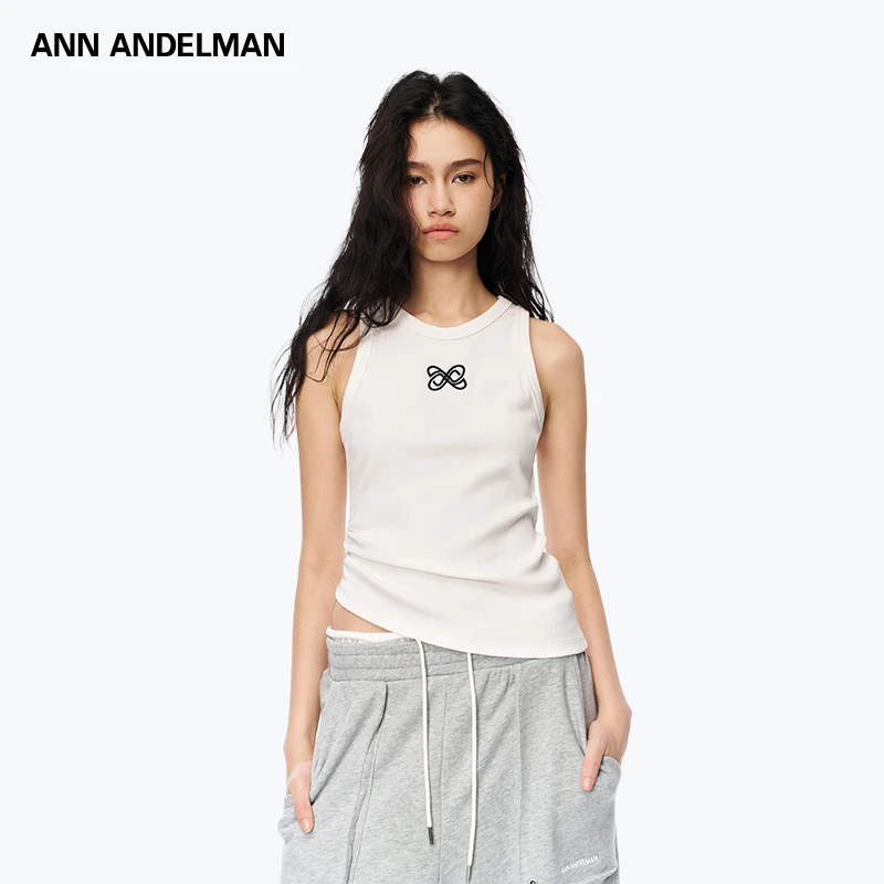 ANN ANDELMAN 25秋冬 时尚休闲经典设计无袖斜腰设计修身T恤