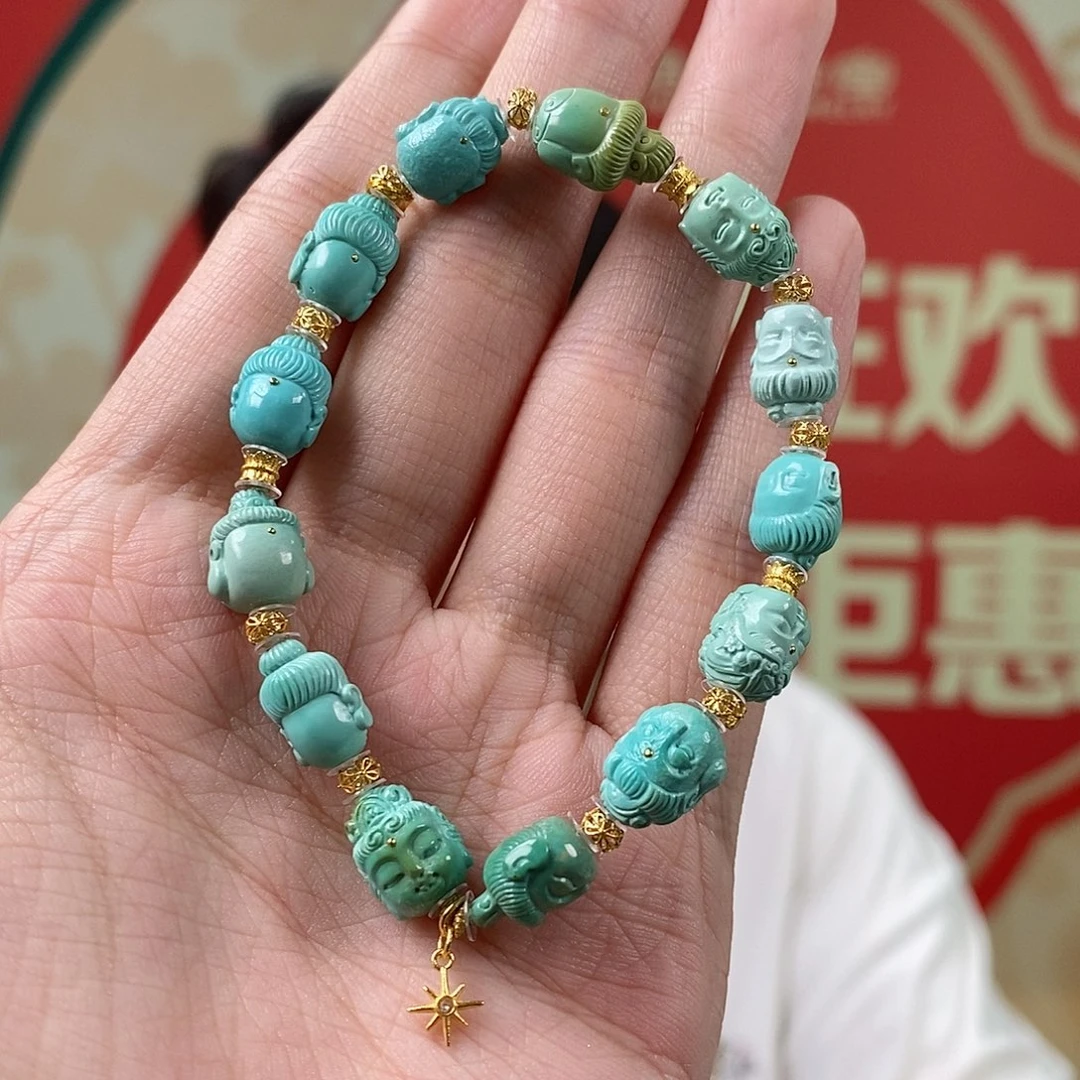 绿松石18K金镶嵌珠宝奇石