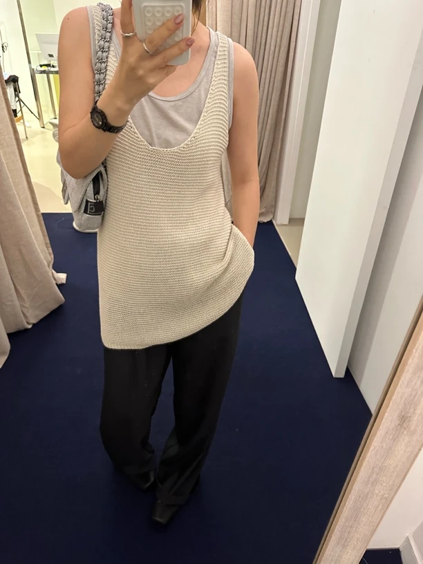 【ZHANGDAYUN】20460# Ins博主高质和纸背心  显瘦 慵懒 高级感满满