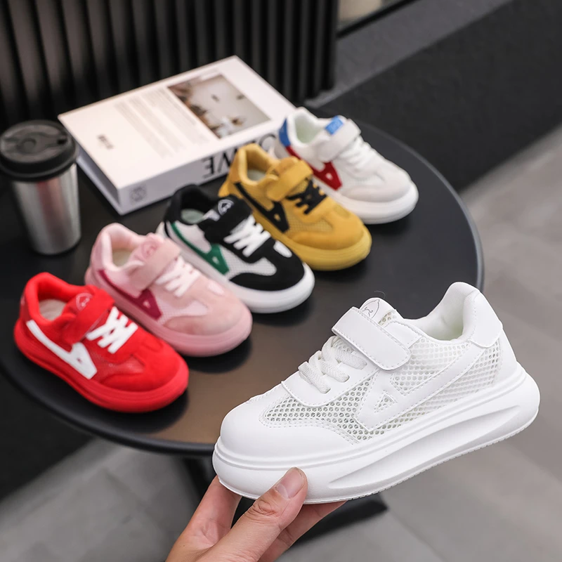 夏季款儿童运动鞋防滑休闲百搭平底潮鞋小男孩单网透气板鞋