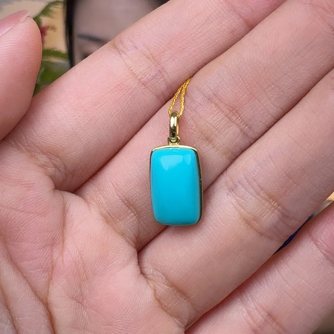 绿松石18K金镶嵌珠宝奇石