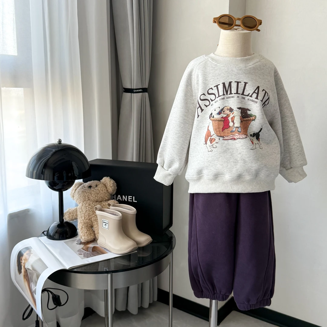 【901-950】童装儿童2025冬季新款男孩冬装女童长袖套装休闲两件套