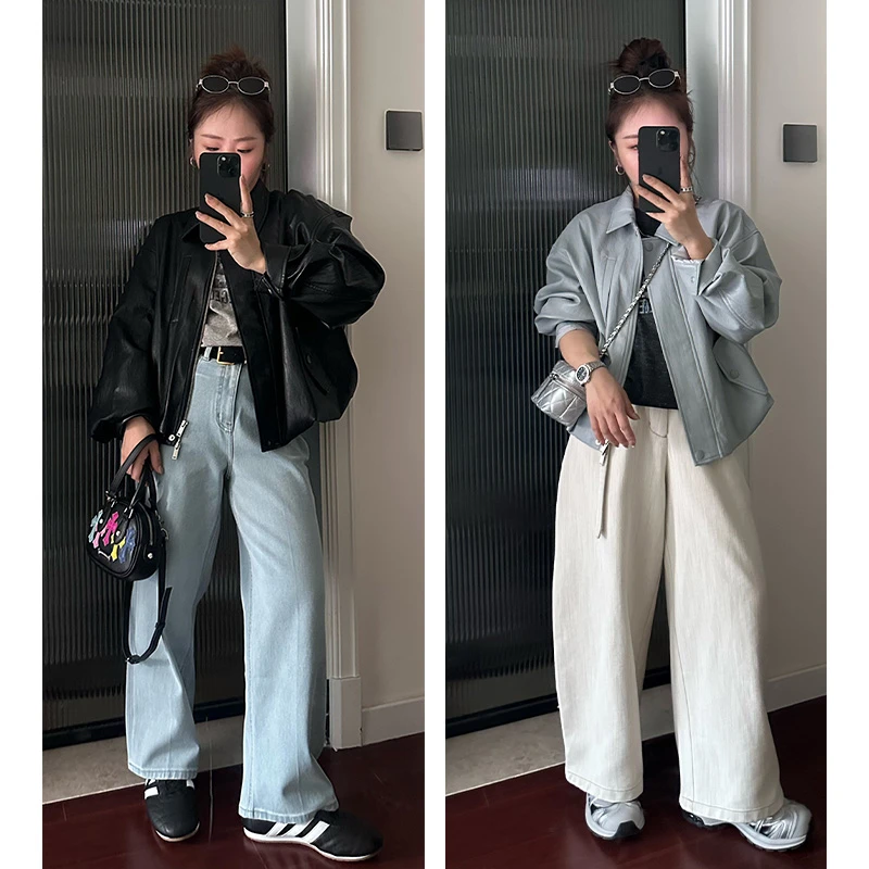 XUZI YU.美式复古机车皮衣D28-80021