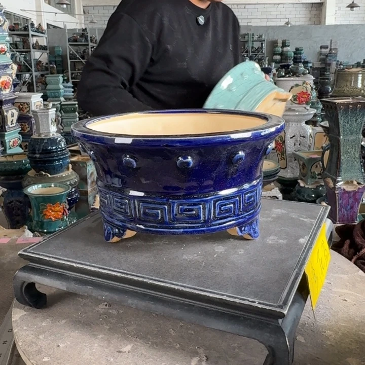 。一风堂石湾花盆 瑕疵 内21*10