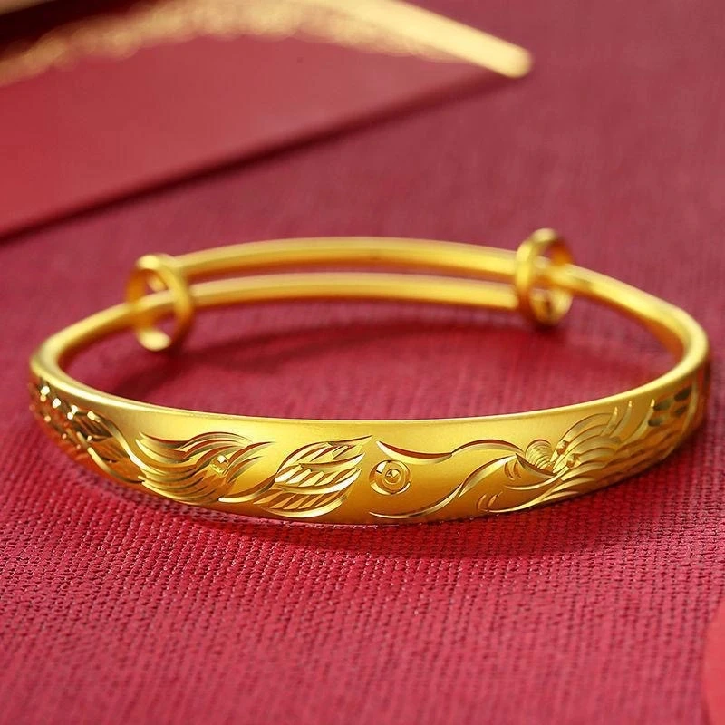 【赠礼盒】国风精美龙凤推拉手镯龙凤呈祥复古镯子TY