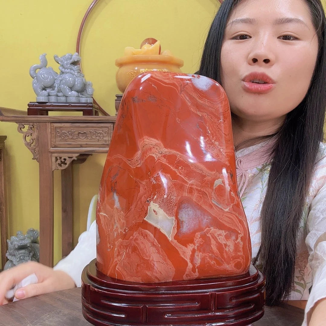 石材南非红摆件，，。，