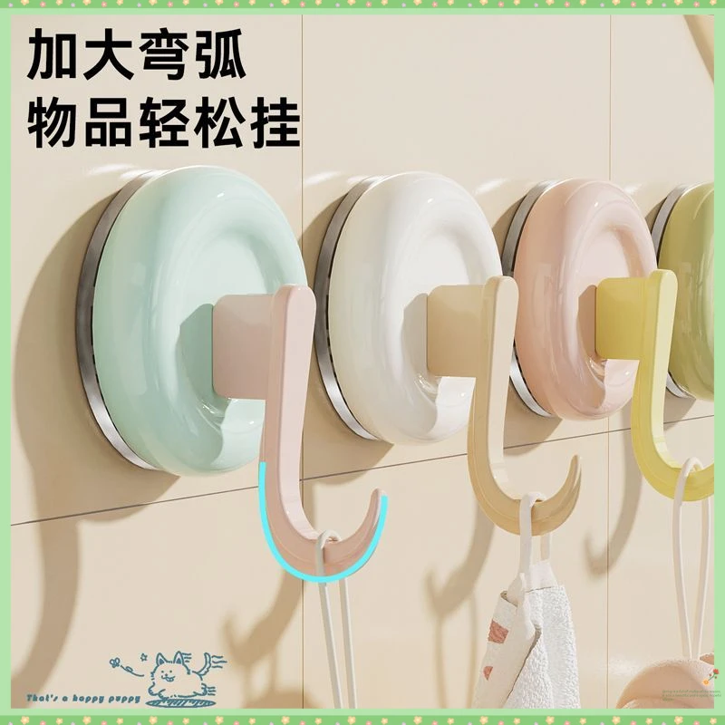 【防水可洗】吸盘挂钩强力真空免打孔粘钩毛巾架厨房浴室卫生间墙壁
