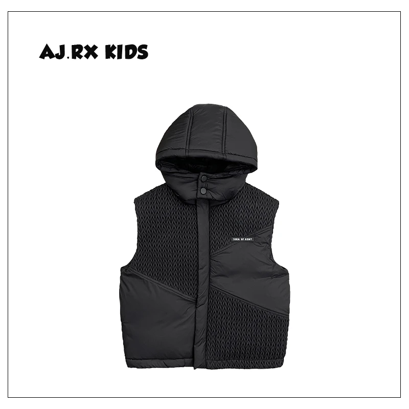 qc【现货】阿卷冬装儿童简约百搭日常舒适保暖羽绒马甲MPG0085