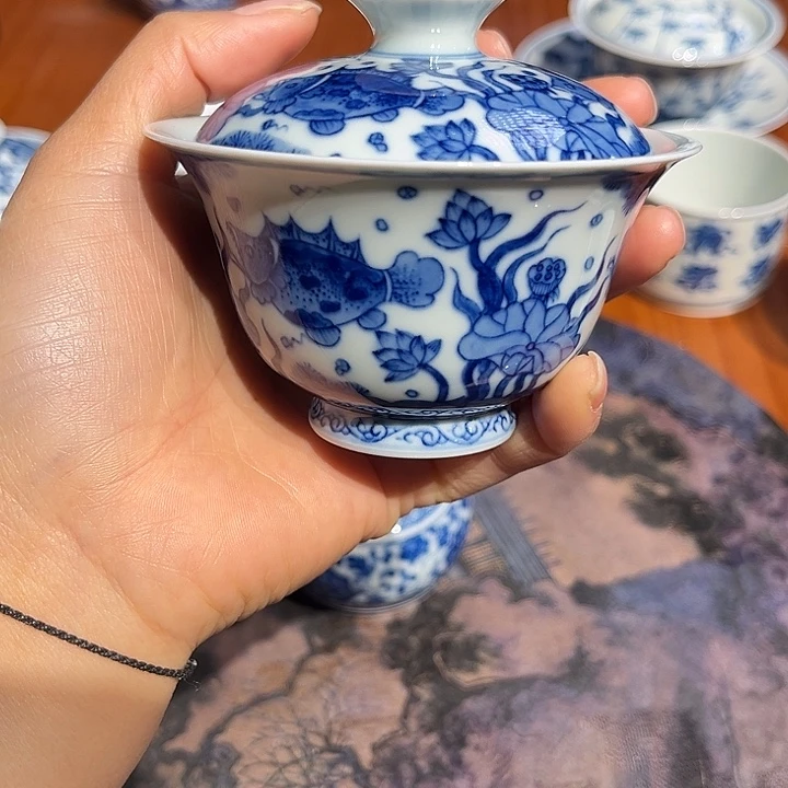 镹曰茶闲柴窑手工手绘青花