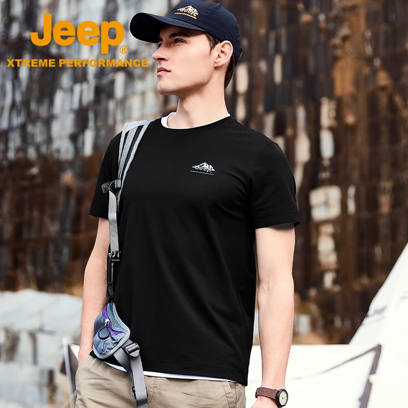 JEEP/吉普户外透气圆领防晒短袖T恤衫快干舒爽夏日良品健身速干