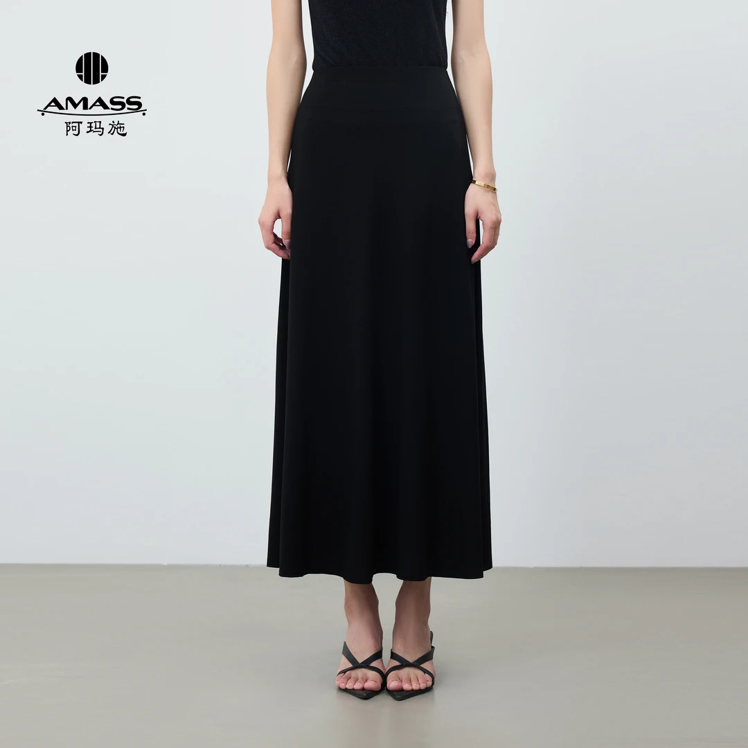 AMASS/阿玛施夏季垂坠显瘦经典A字赫本长裙连衣裙半身裙5200502