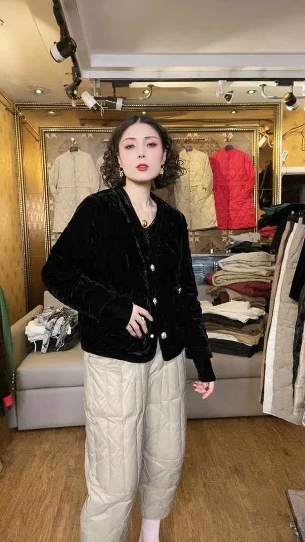（春节特价）2025新款多色三扣丝绒夹克棉服1327